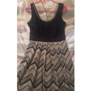 Business professional dress with jeweled neckline